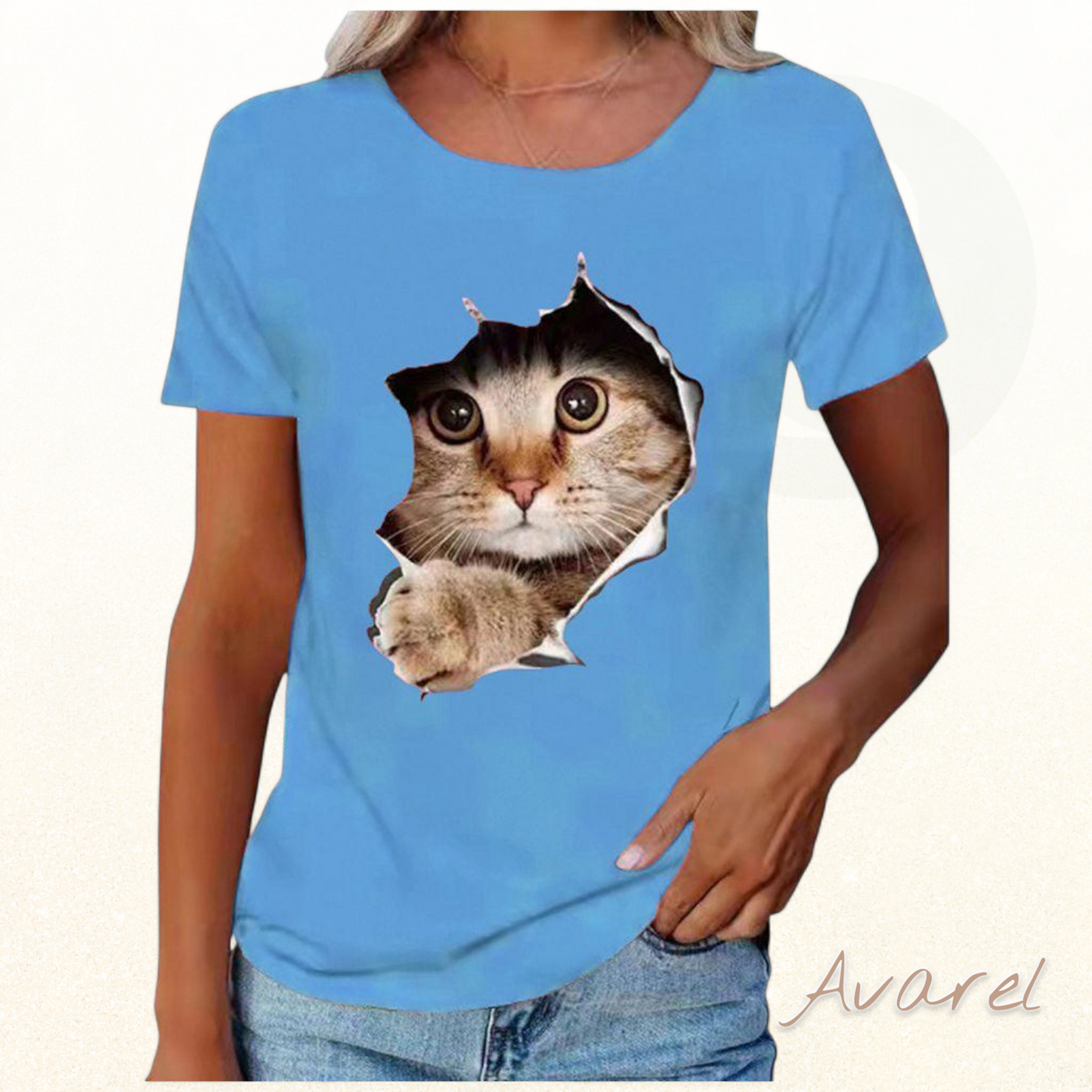 Stylisch T-Shirt mit einzigartigem zerrissene Chatz-Print
