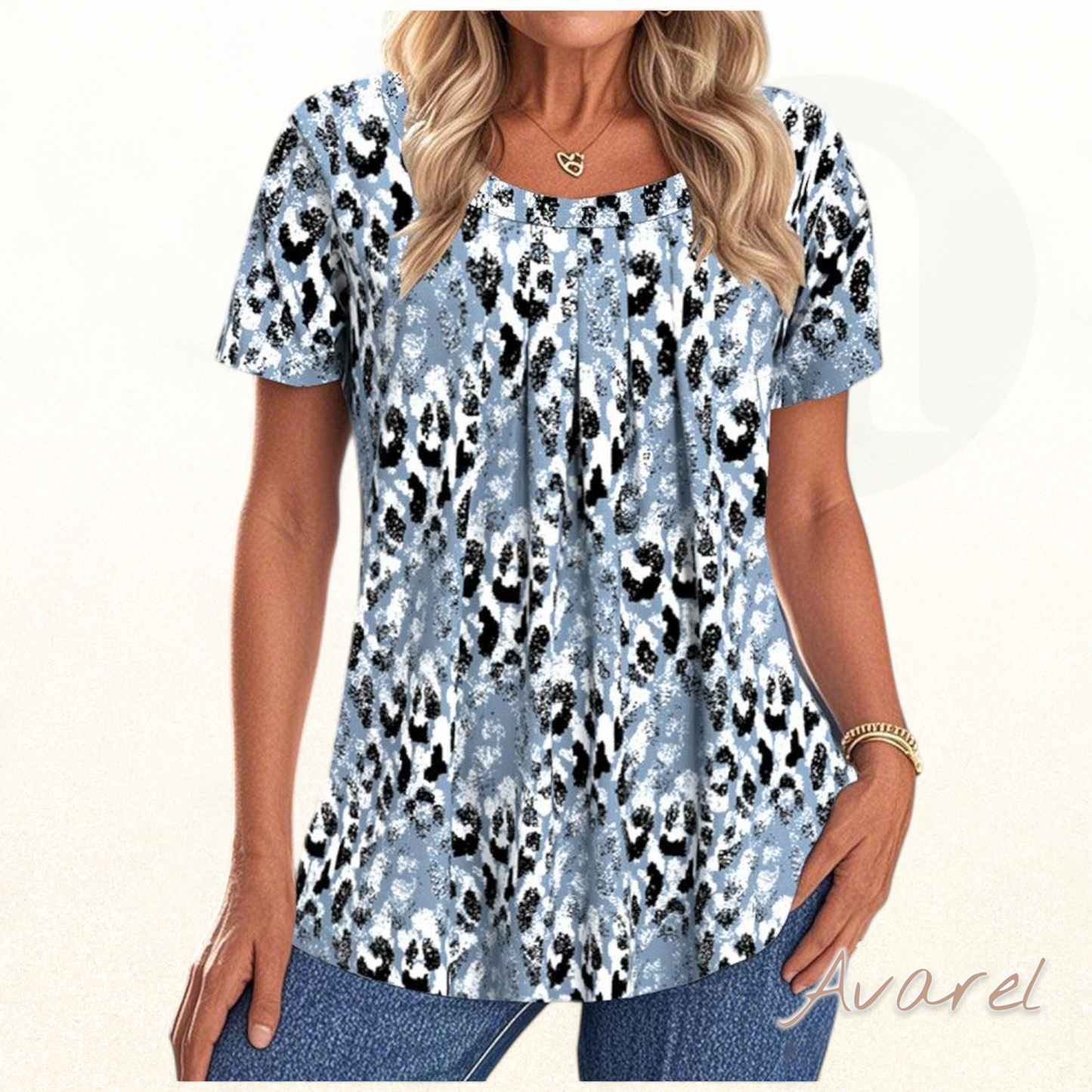 Stylisch bedruckts T-Shirt mit Rundhalsausschnitt und Kurzarm