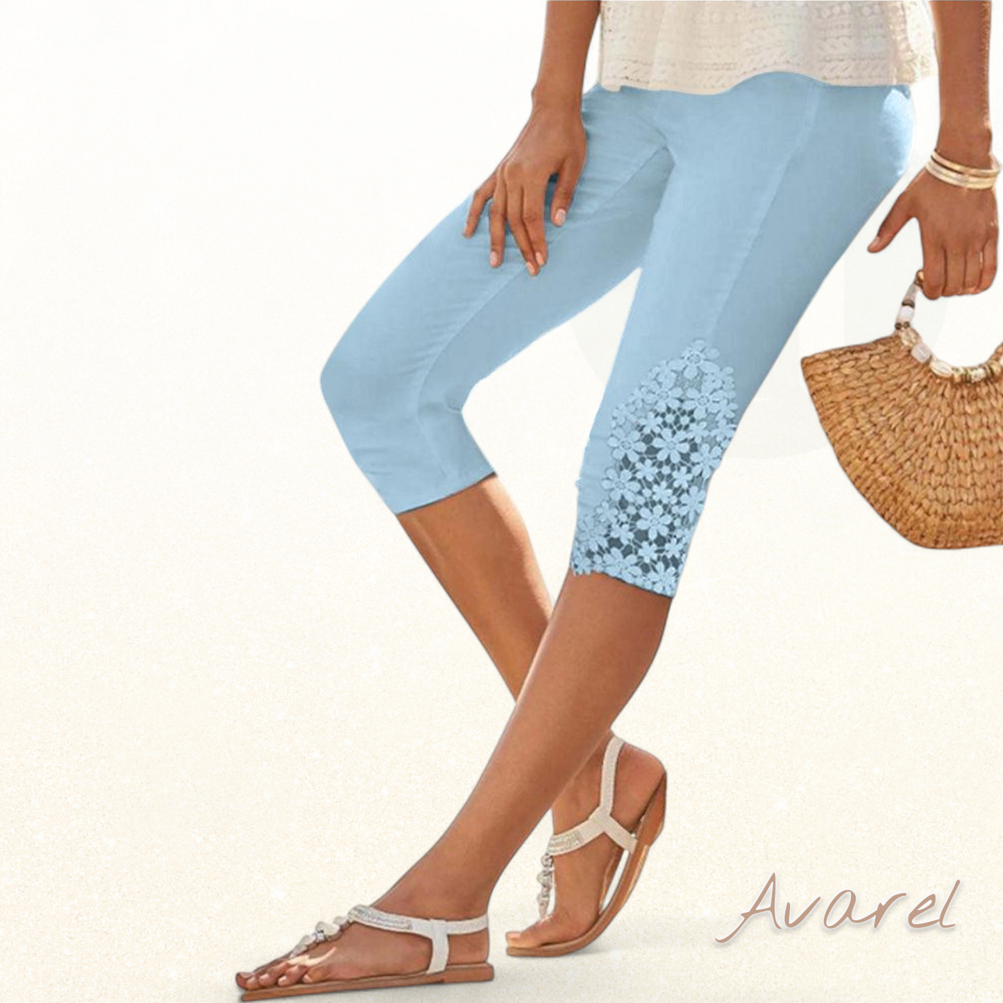 Elegant einfarbigi Hose mit stilvolle Spitznäht – perfekt für jede Anlas