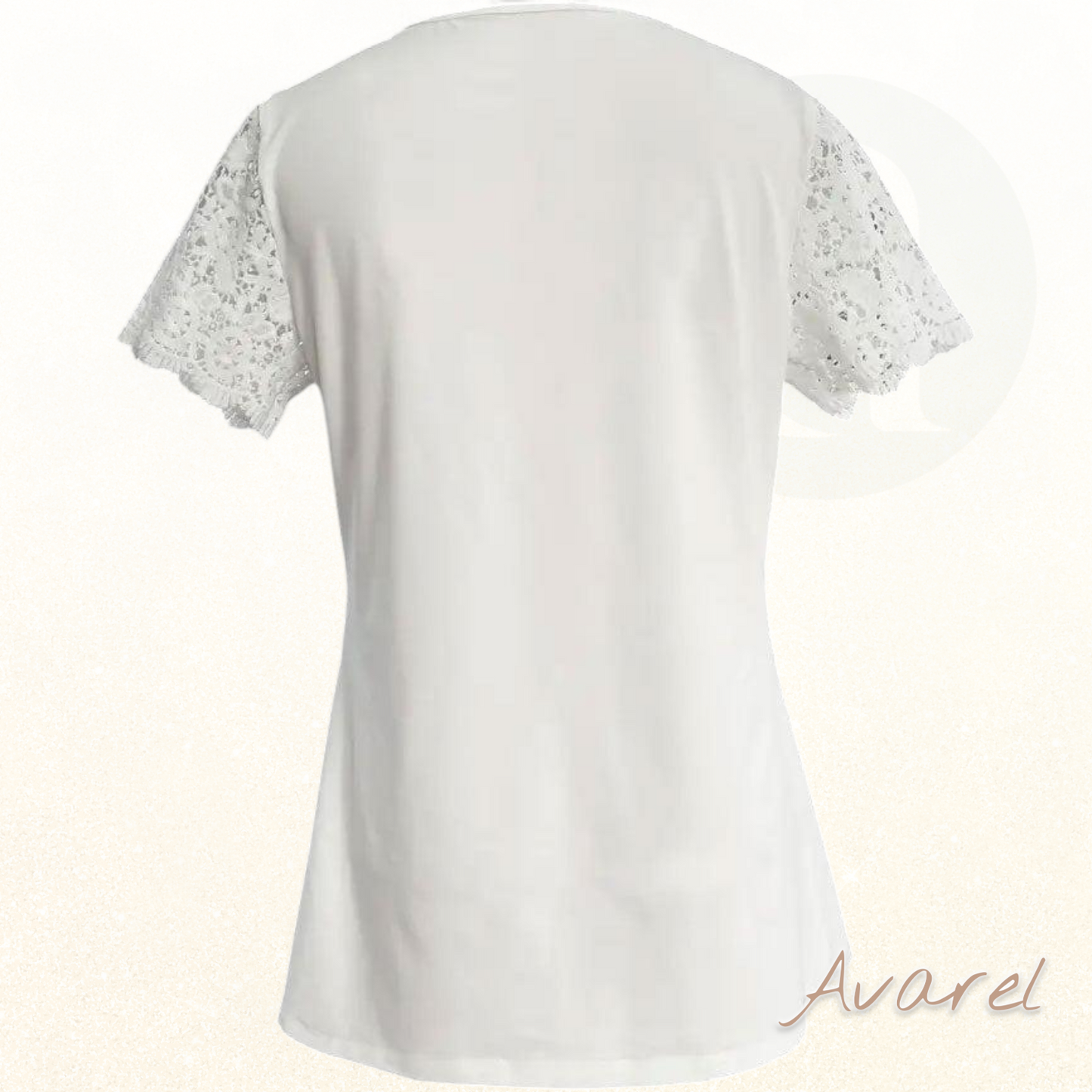 T-Shirt mit Hohlsaum, Spitze und plissiertem Patchwork für stilvollen Komfort