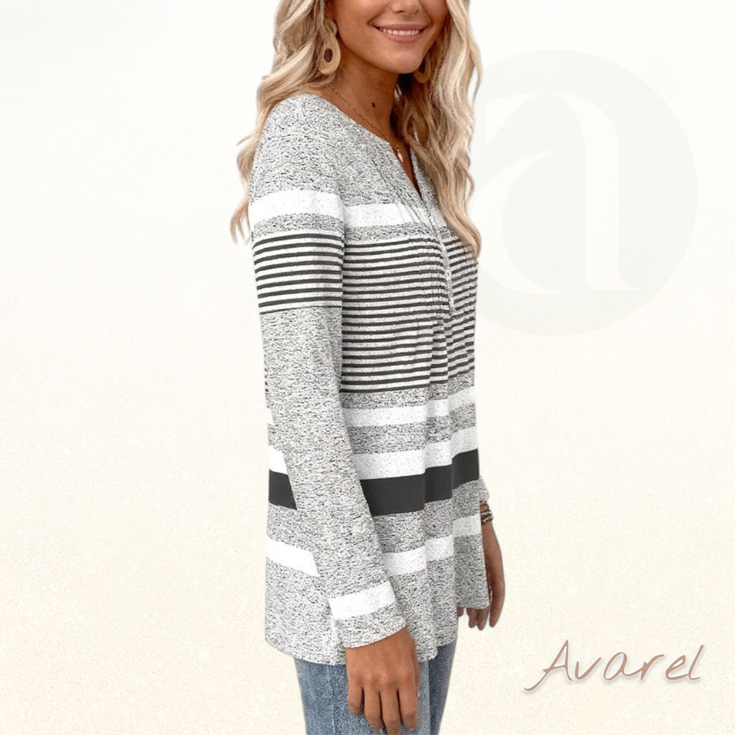 Stylischer Langarm-Pullover mit Streifenmuster im Casual-Look