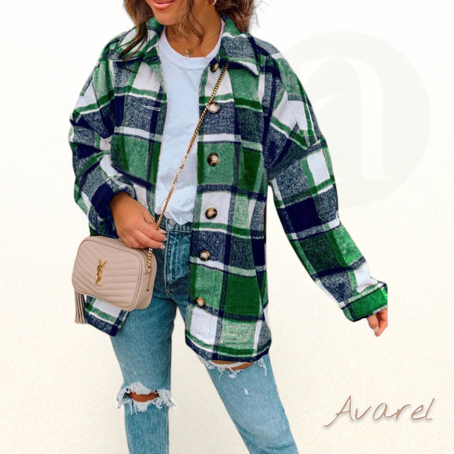 Chic Karomuster-Jacke mit Knopfleiste für en lässige Look