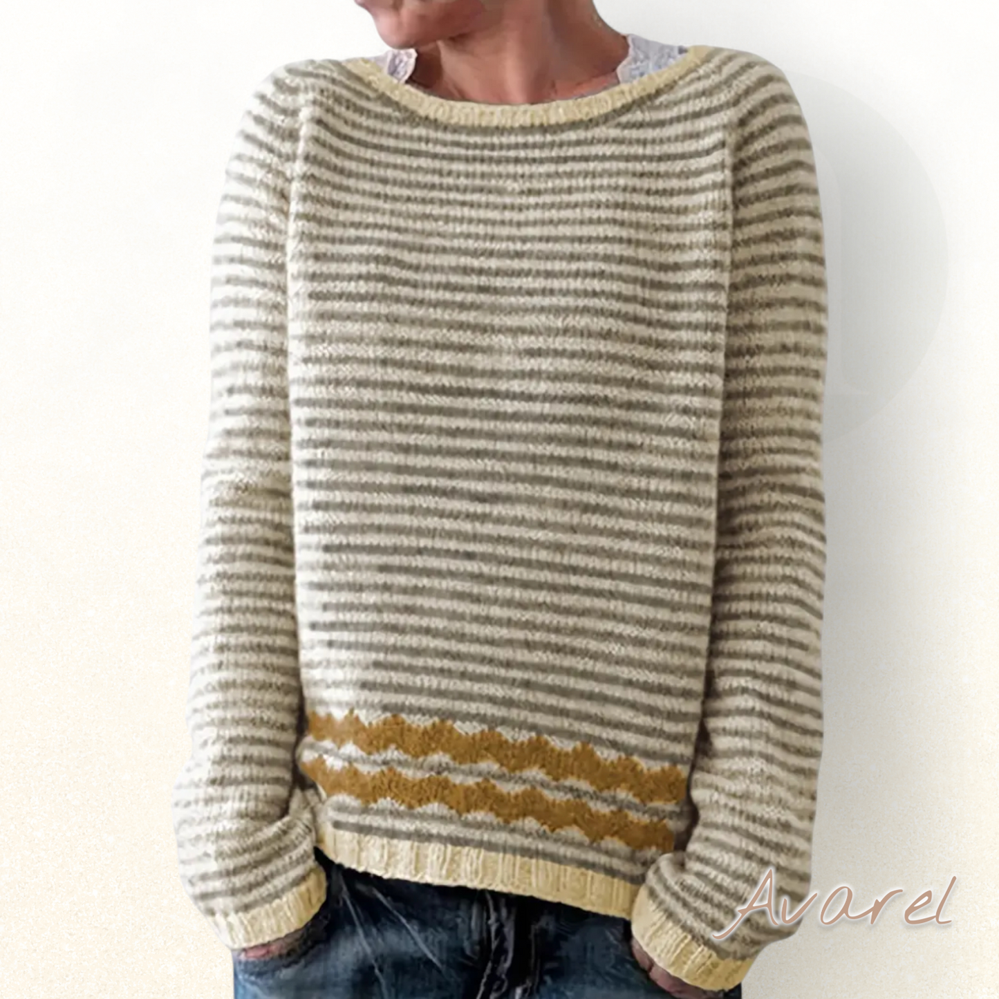 Isoladi Damenpullover mit stilvollem gestreiftem Design für en eleganten und schmeichelhafte Look