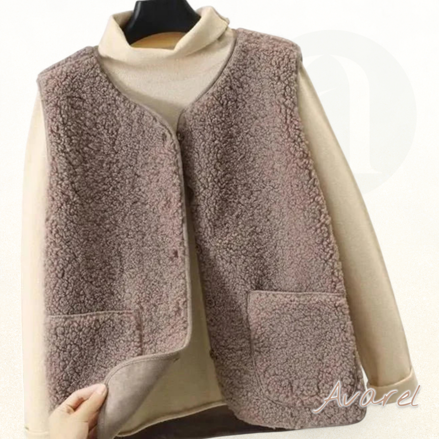 Damentopf mit Knöpfe beidseitig tragbar – Warmer ärmelloser Mantel mit Eleganz und Komfort