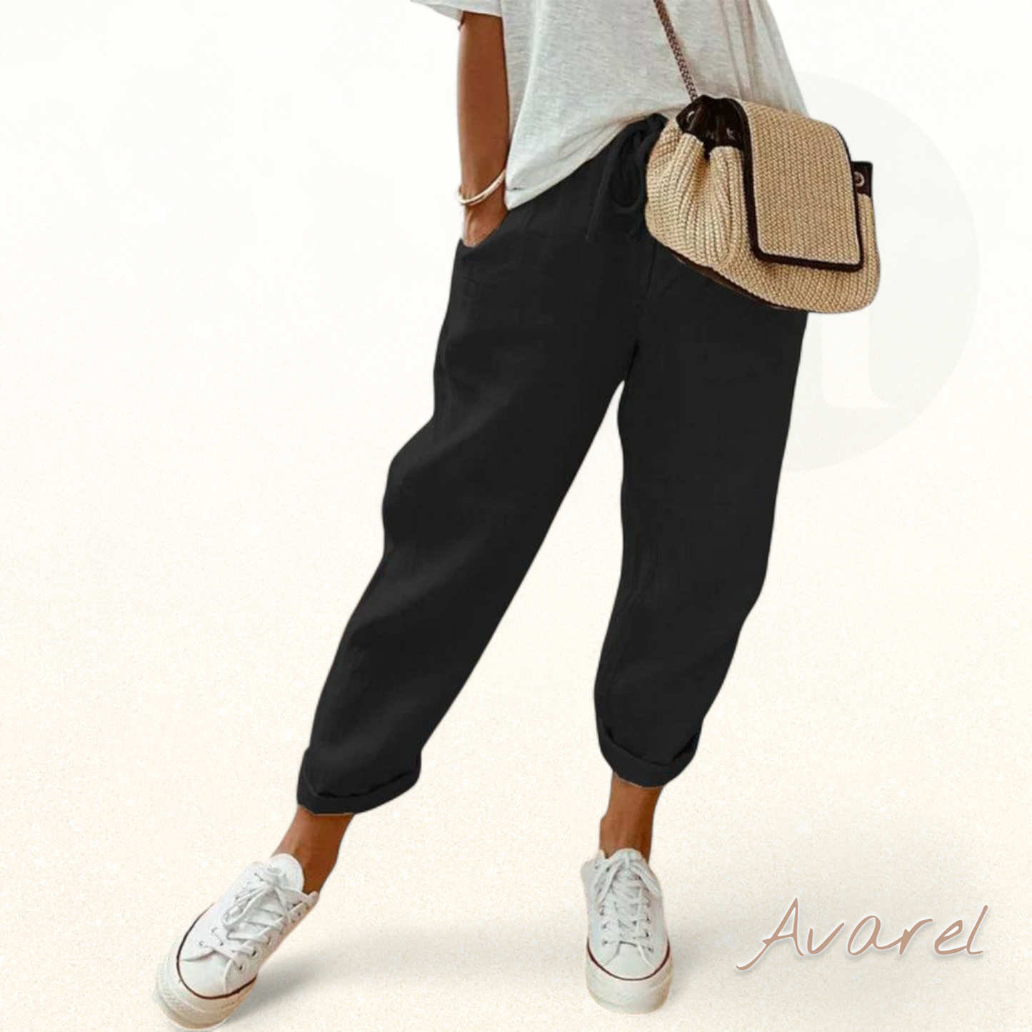 Hose us pure Baumwollstoff in eleganter einfarbige Variante