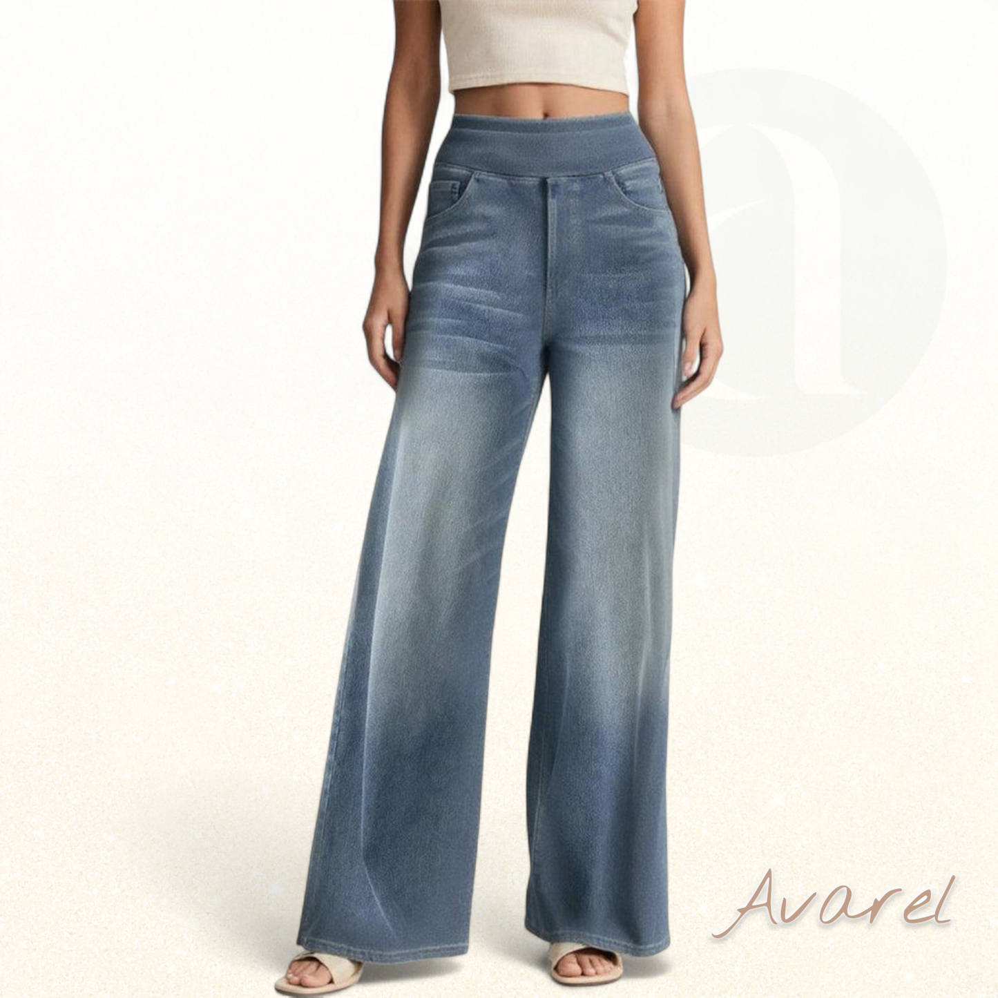 Hoch taillierte, gewaschene Jeans mit weiter, lässiger Passform für einen trendigen und bequemen Style