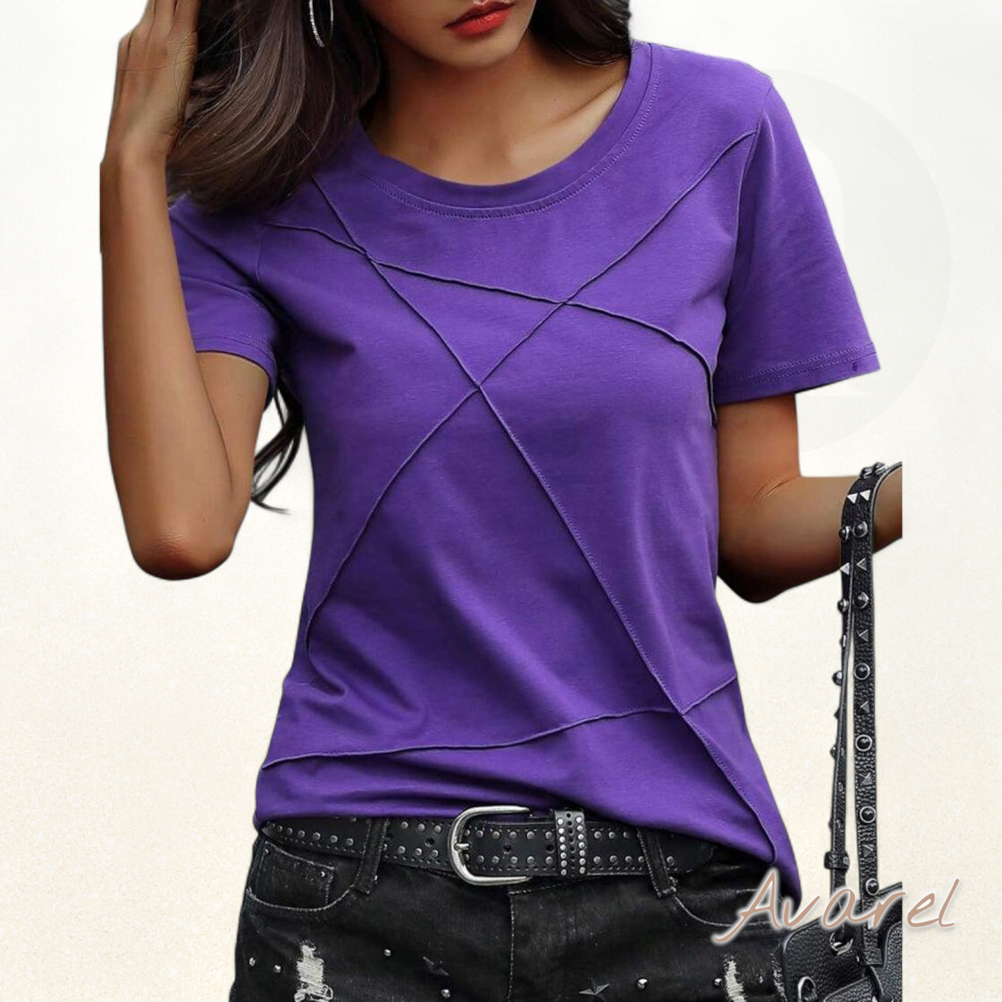 Stilvolls Slim Fit T-Shirt mit Rundhalsausschnitt im Uni-Design