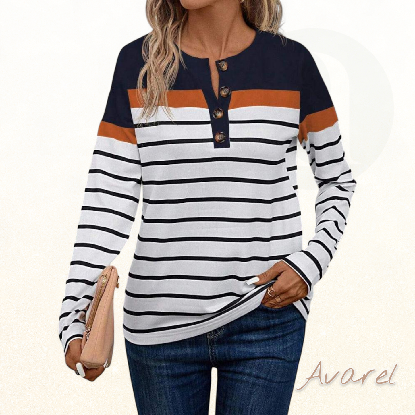 Top mit stilvollem Streifenmuster und auffälliger Kontrastfärb für de perfekte Casual-Look