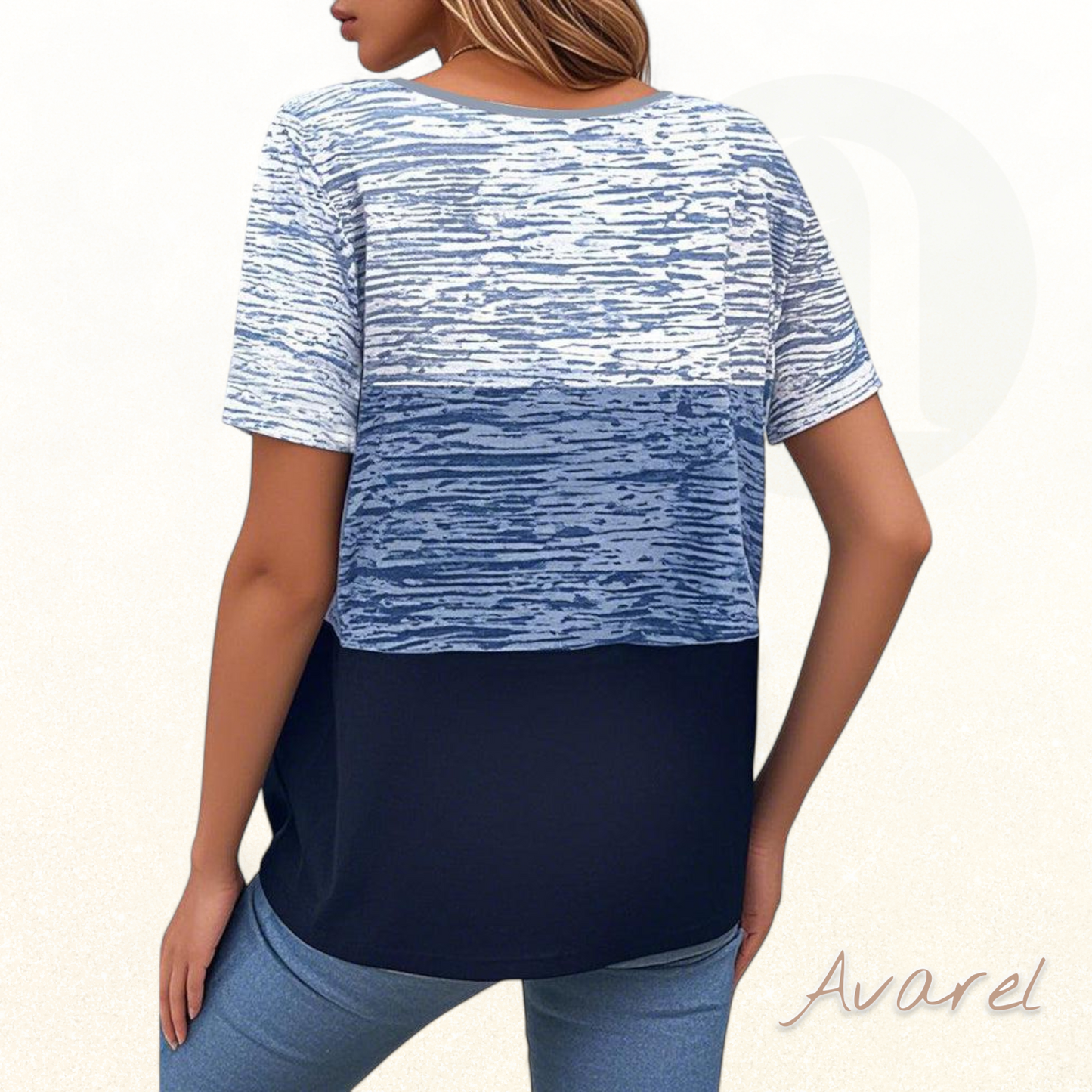 Stylisch Kurzarm T-Shirt mit Kontrastfarb und Rundhalsausschnitt