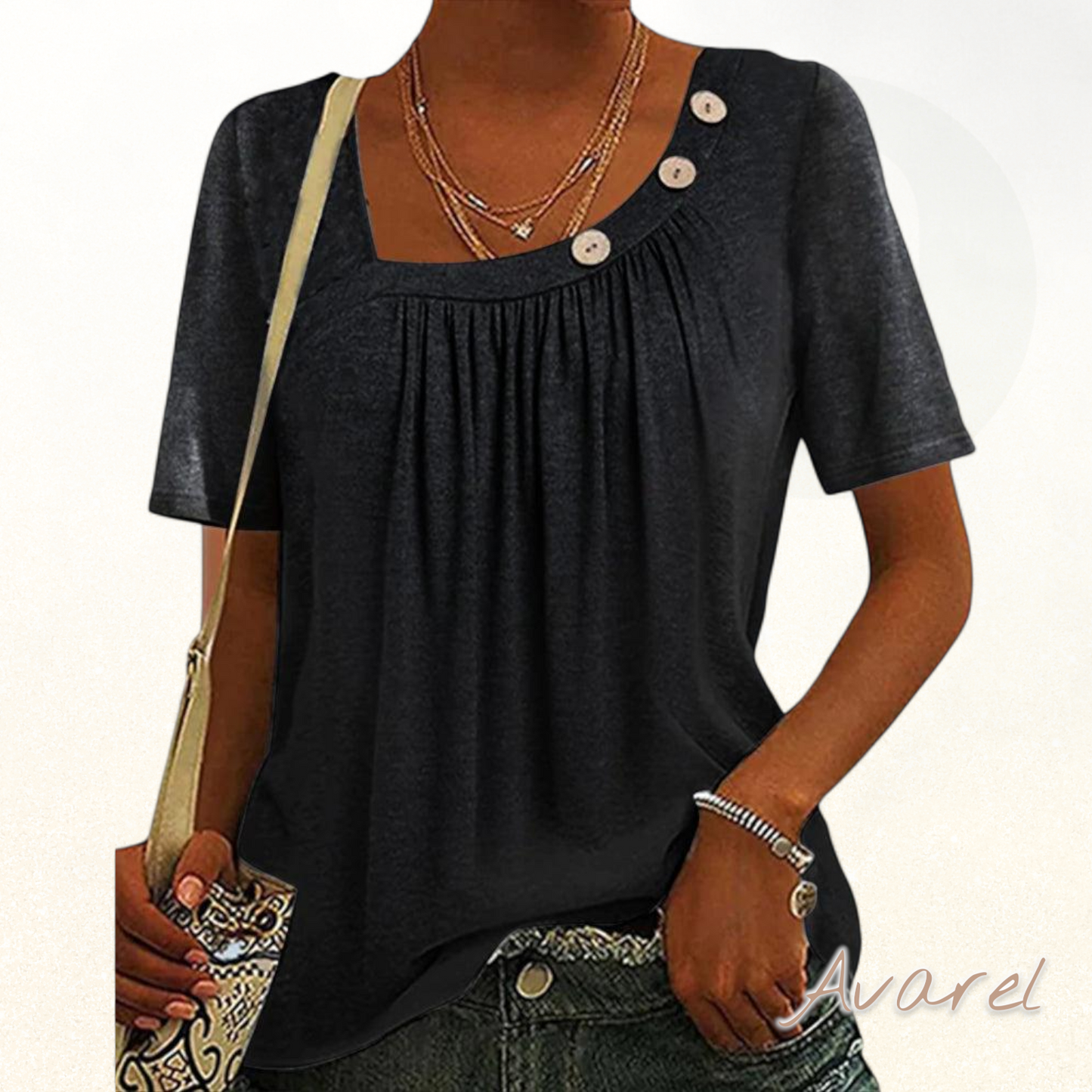 Stilvolli graue Blus mit elegante dekorative Knopf