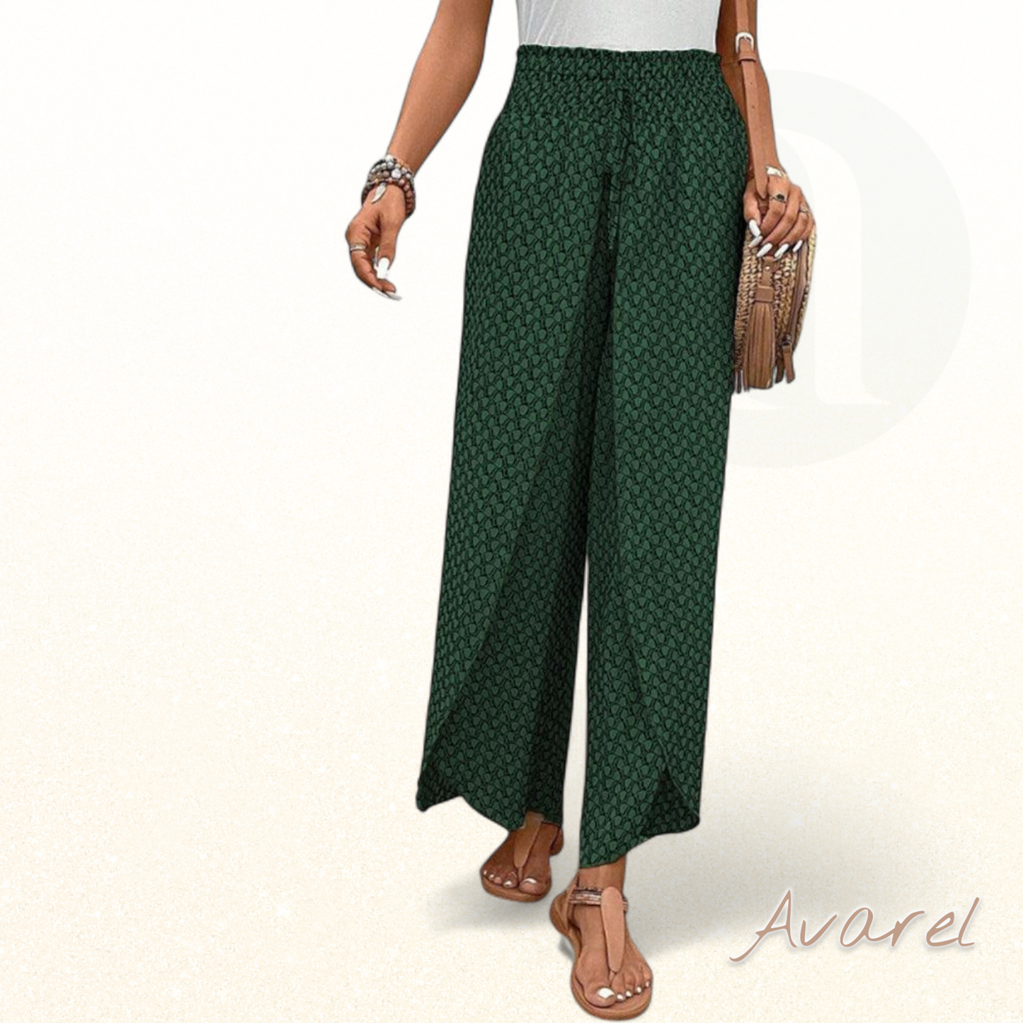 Stilvoll Hose mit wiitem Bein und elastischem Kordelzug, verziert mit moderne geometrischer Druck