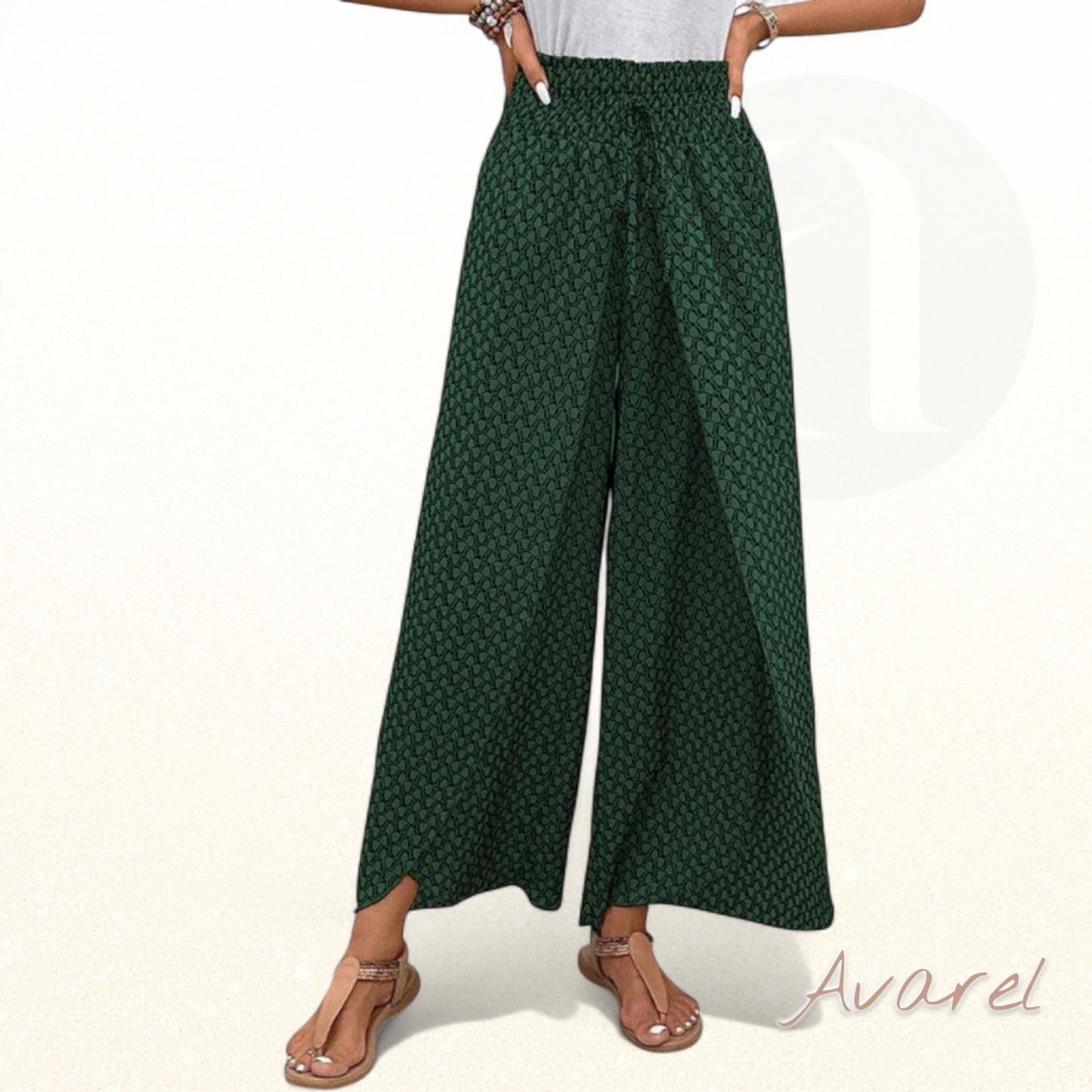 Stilvoll Hose mit wiitem Bein und elastischem Kordelzug, verziert mit moderne geometrischer Druck