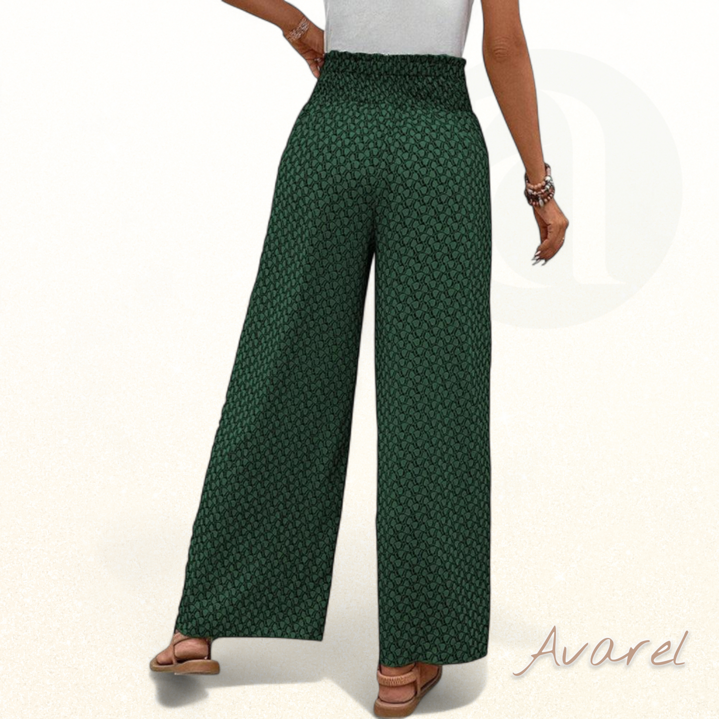 Stilvoll Hose mit wiitem Bein und elastischem Kordelzug, verziert mit moderne geometrischer Druck