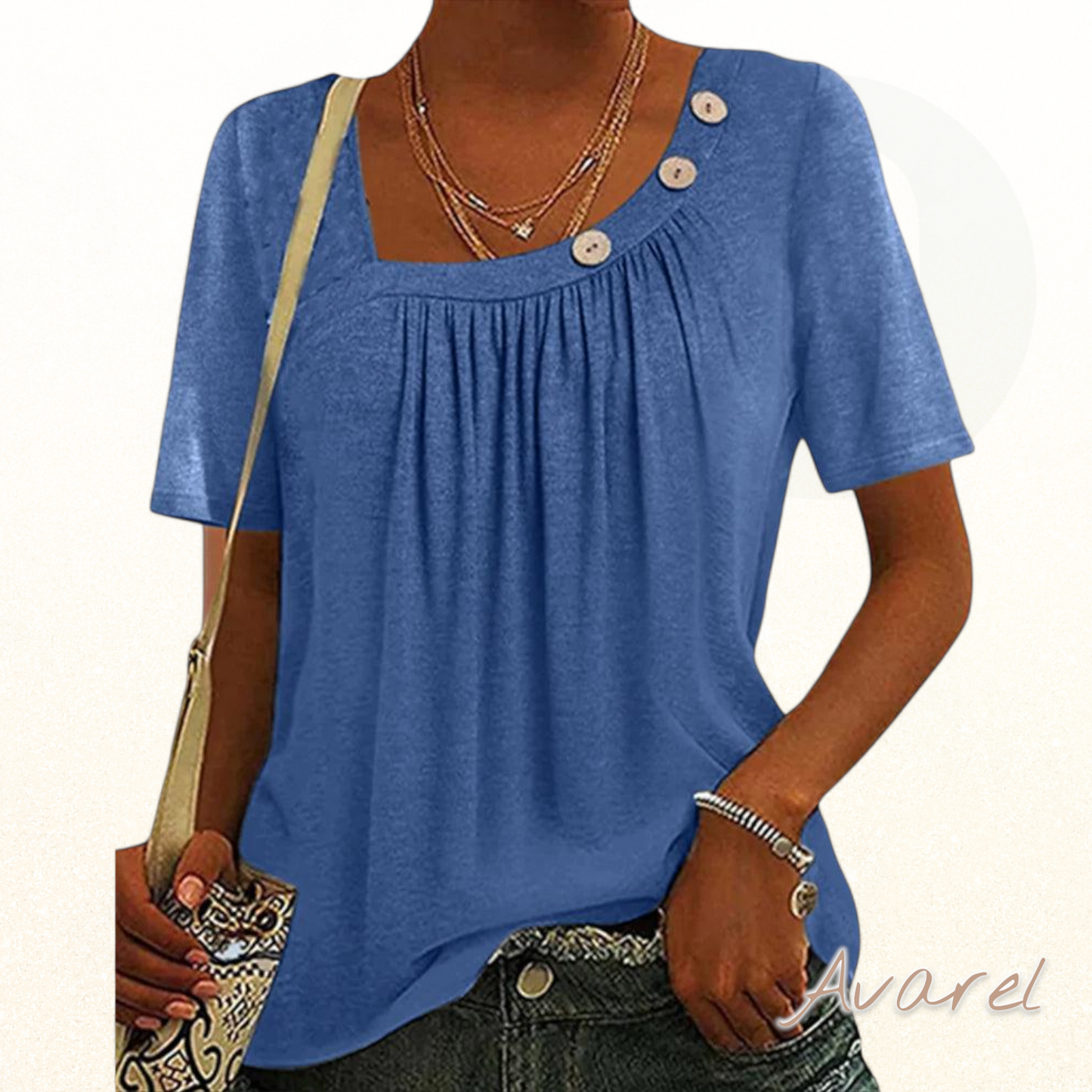 Stilvolli graue Blus mit elegante dekorative Knopf