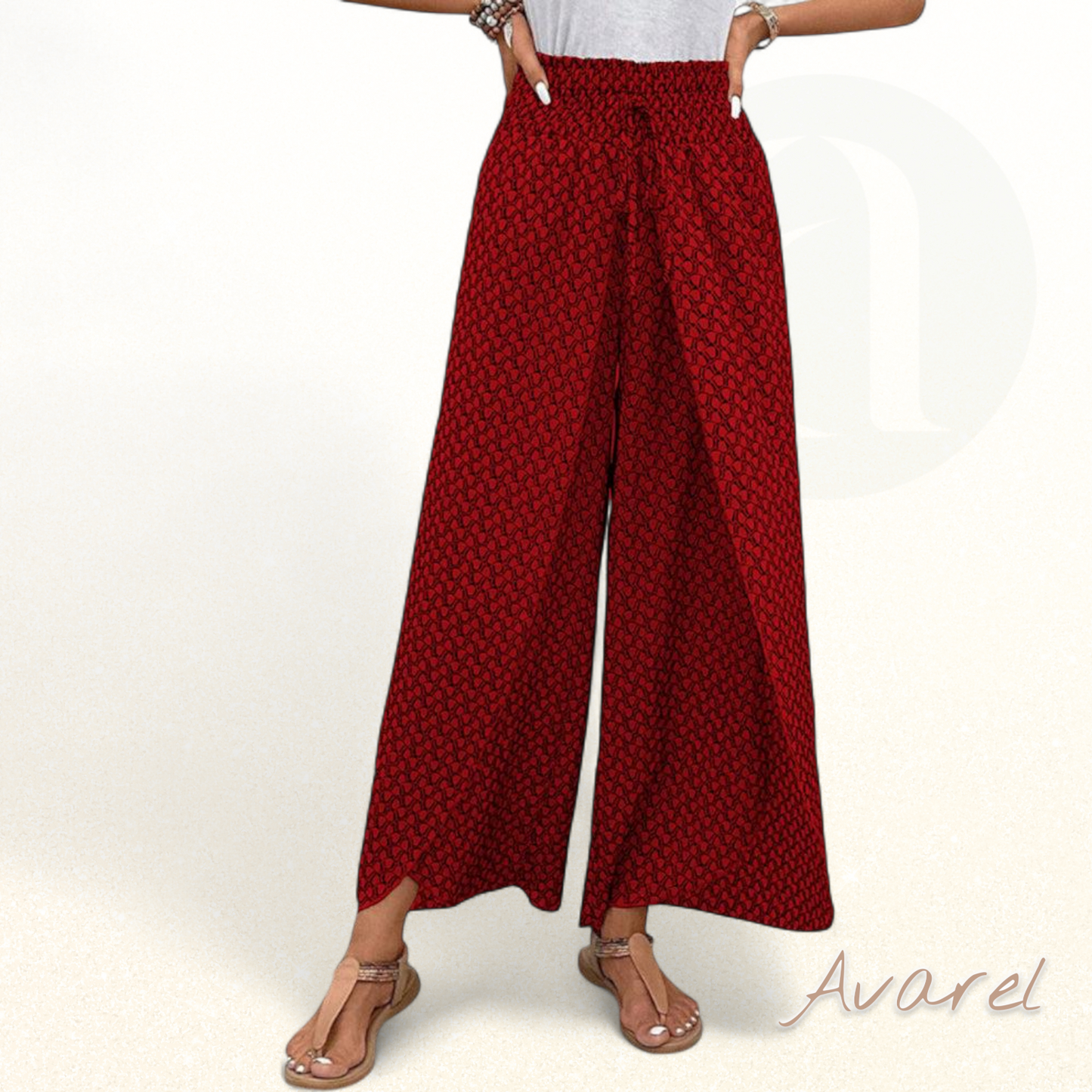 Stilvoll Hose mit wiitem Bein und elastischem Kordelzug, verziert mit moderne geometrischer Druck