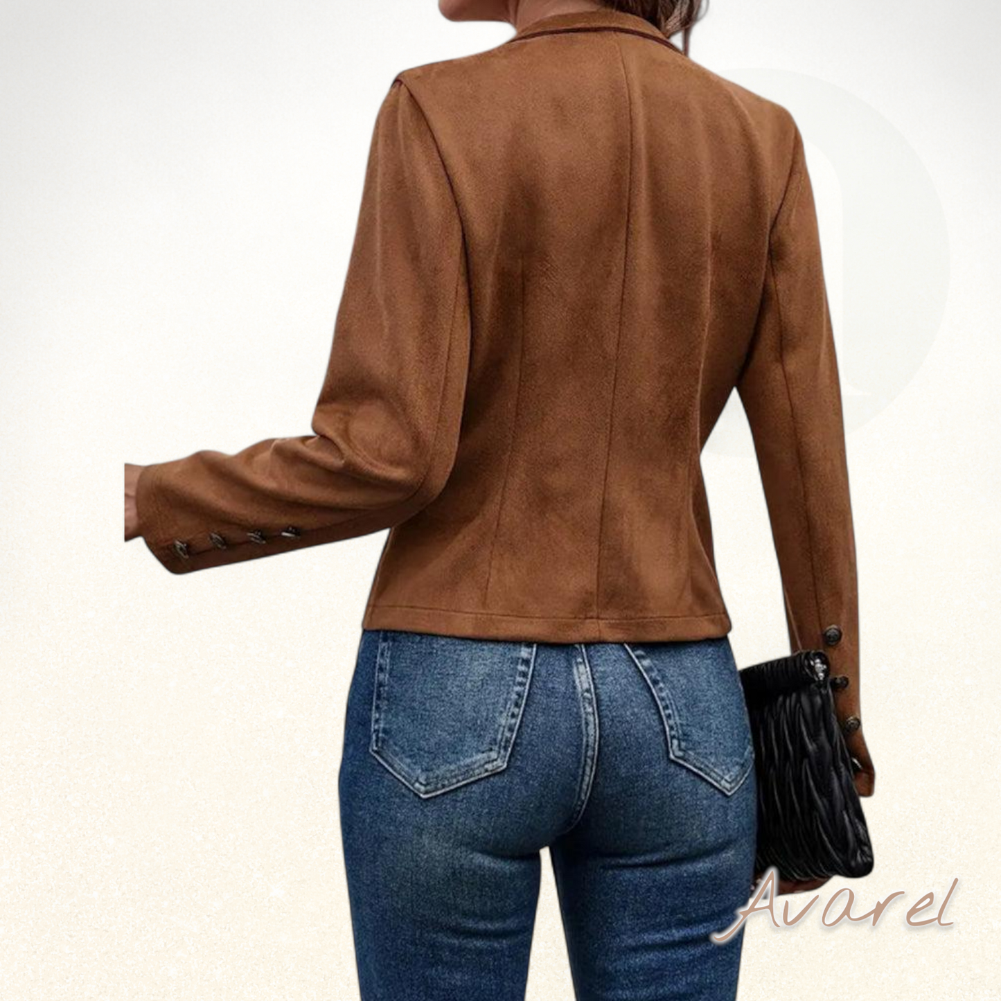 Elegant zweireihigi einfarbige Jacke für stilbewussti Look