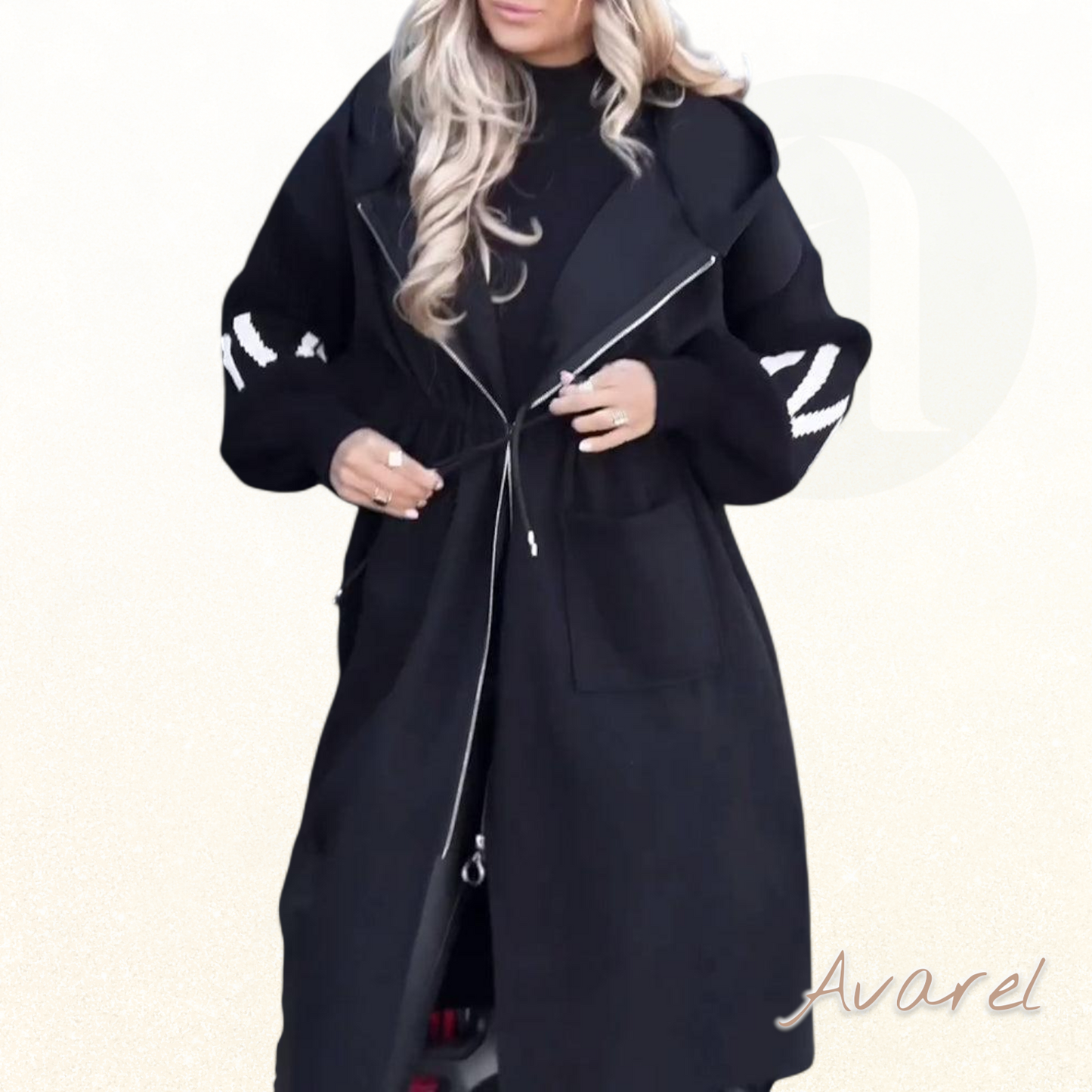 Stilvoller langem Mantel mit bequemen, lässigen Taschen