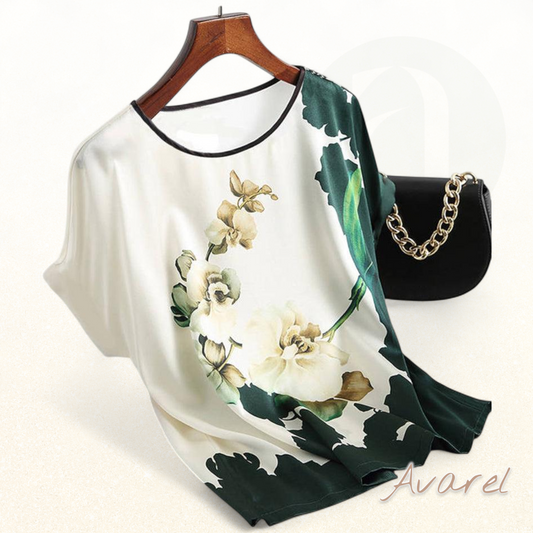 Stylisch bedruckts churzarm Eissatiin-T-Shirt für e modische Look