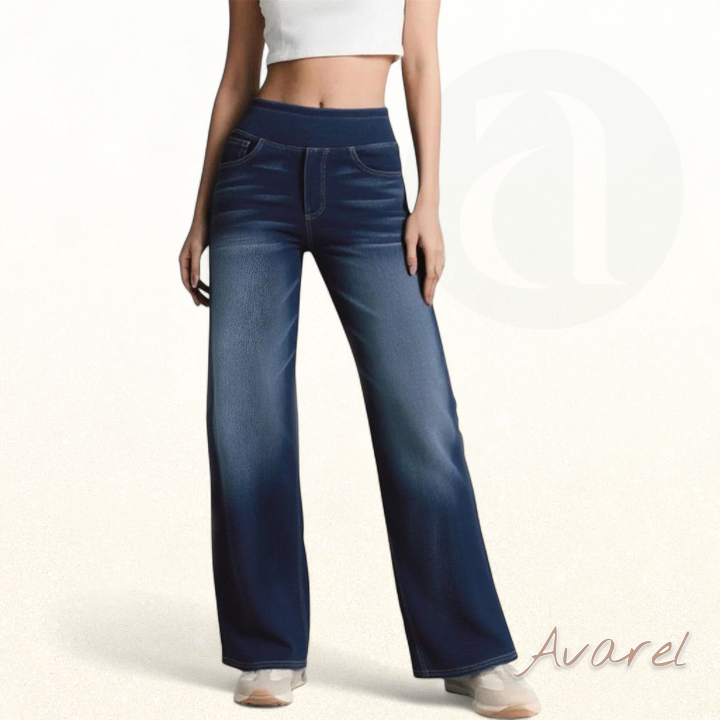 Hoch taillierte, gewaschene Jeans mit weiter, lässiger Passform für einen trendigen und bequemen Style