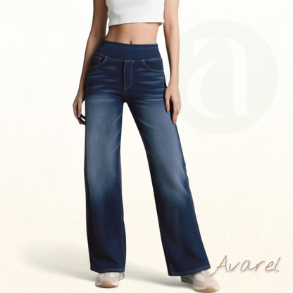 Hoch taillierte, gewaschene Jeans mit weiter, lässiger Passform für einen trendigen und bequemen Style