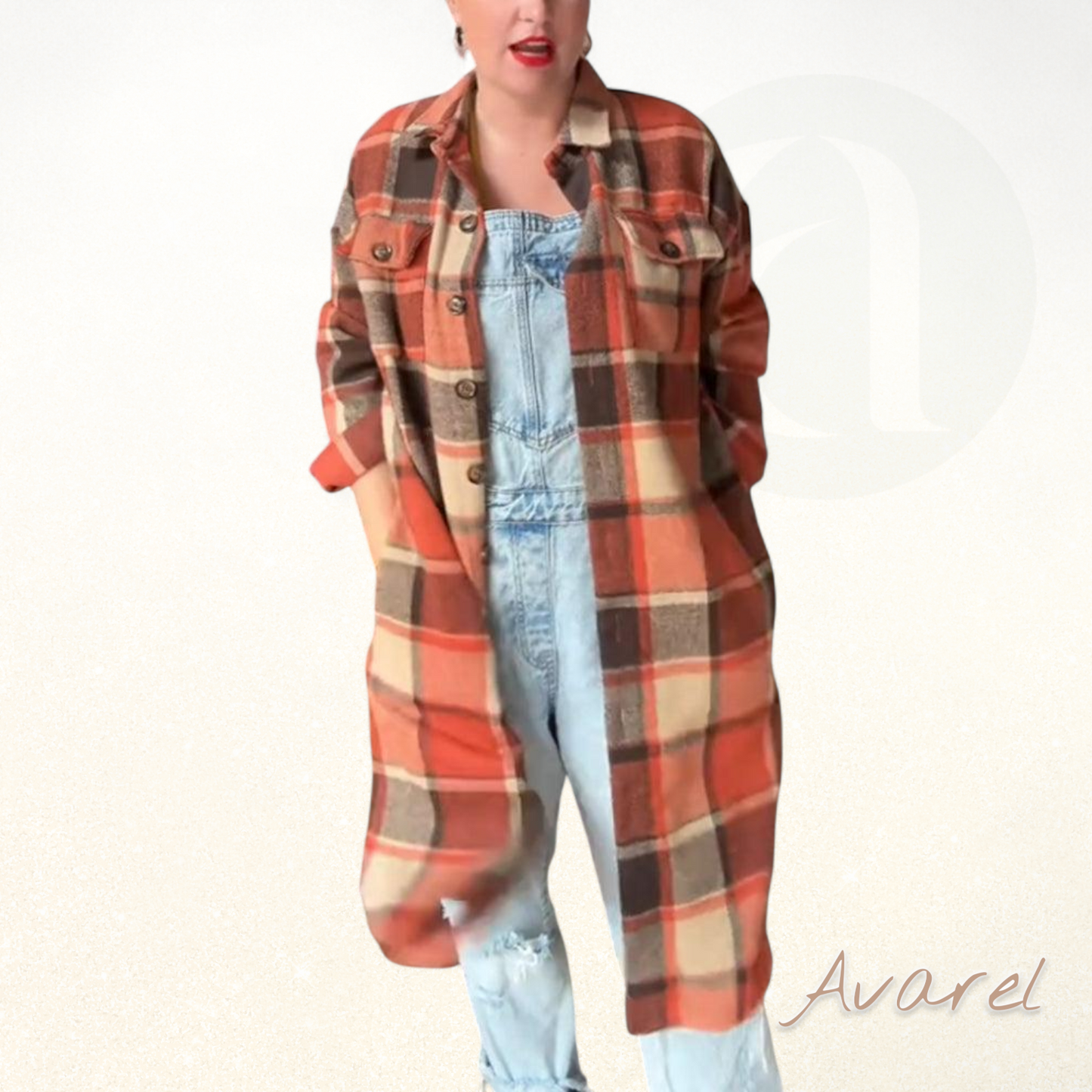 Stylischer kariert Mantel mit Knopf für ne Trendige Look