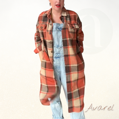 Stylischer kariert Mantel mit Knopf für ne Trendige Look