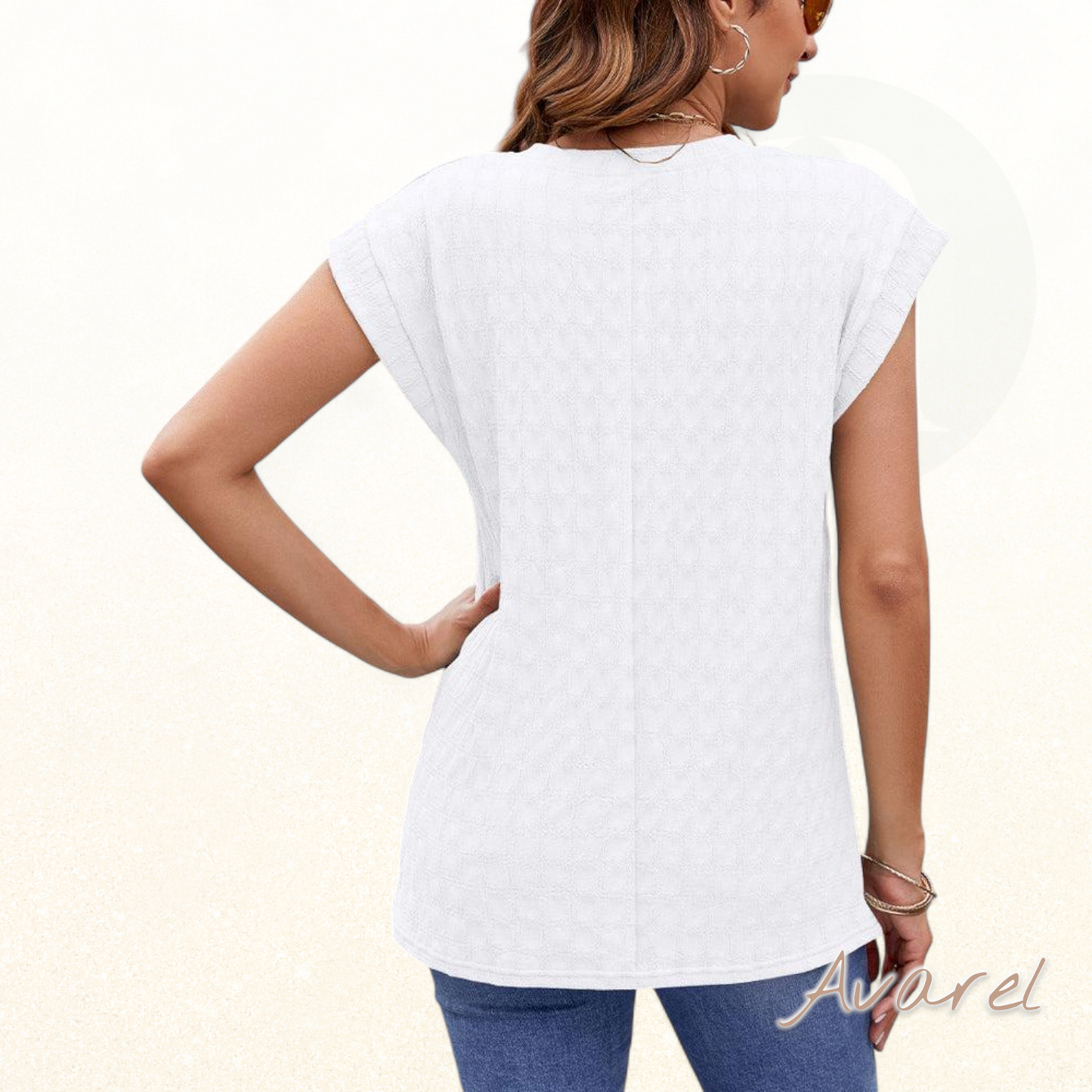 Stilvolles einfarbiges kurze Arm T-Shirt mit Rundhals-Ausschnitt