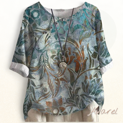 Blumen-T-Shirt mit halve Ärmel – Frühlingshaftes Top für en frische Look