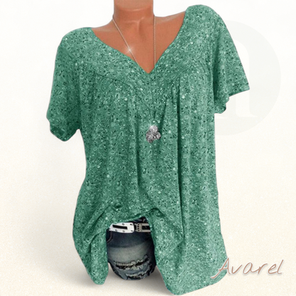 Bequemes Churzarm-V-Ausschnitt-T-Shirt für e lässige Look