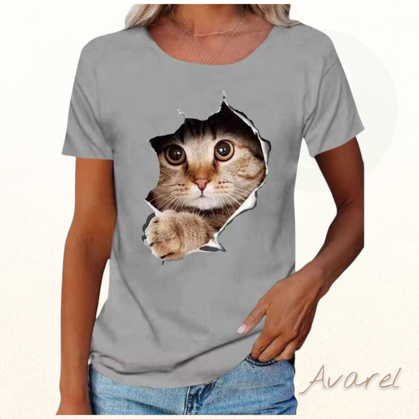 Stylisch T-Shirt mit einzigartigem zerrissene Chatz-Print