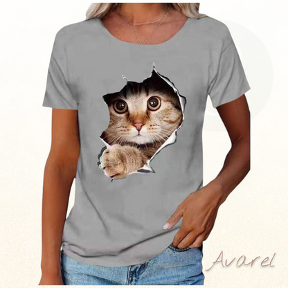 Stylisch T-Shirt mit einzigartigem zerrissene Chatz-Print