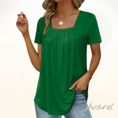 Stilvolls T-Shirt mit moderne quadratische Ausschnitt für e ch elegantä Look