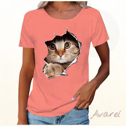 Stylisch T-Shirt mit einzigartigem zerrissene Chatz-Print