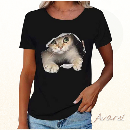 Stylisch T-Shirt mit einzigartigem zerrissene Chatz-Print