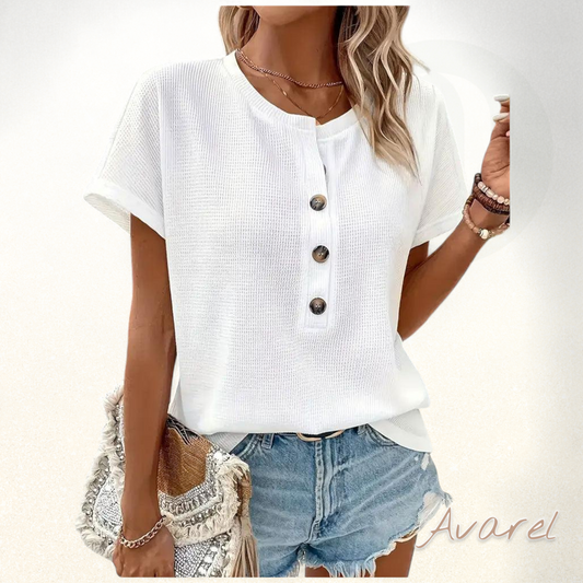 Stylischs Knopfleistent-Shirt mit Rondhals-Ausschnitt für maximale Komfort