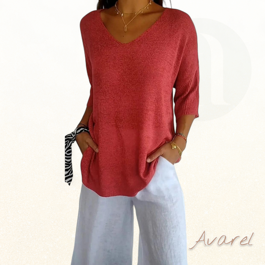 Kateria | Damenbluse mit V-Ausschnitt – modisch, bequem und stilvoll für dr perfekte Look