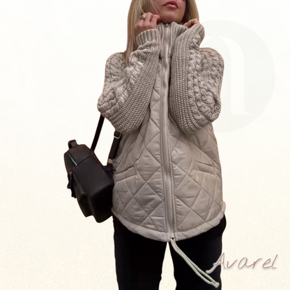 Eleganter einfarbiger Mantel mit praktischem Reissverschluss und stilvollem hohe Kragen