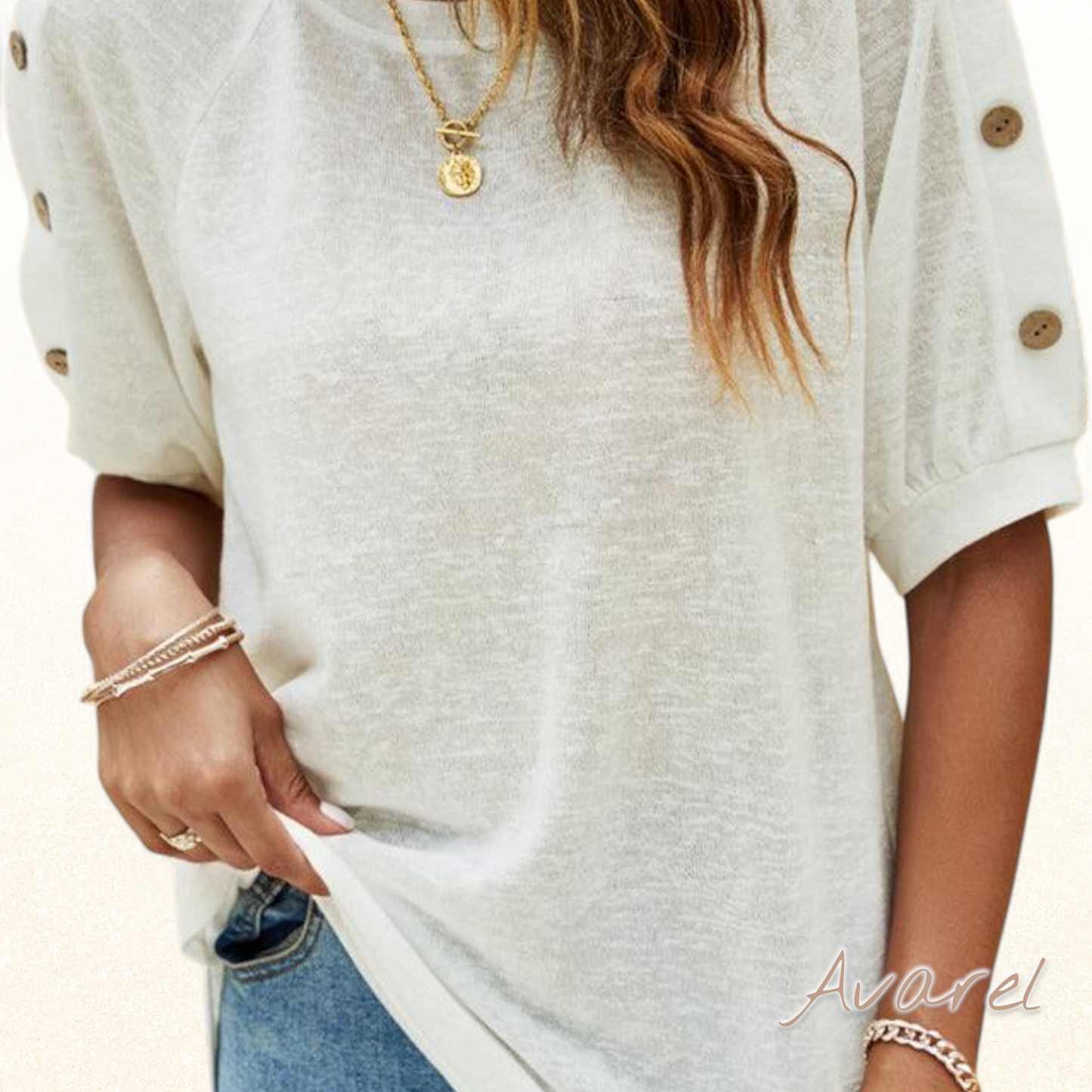 Stilvolls T-Shirt mit modische Knopfärmle für dr perfekti Look