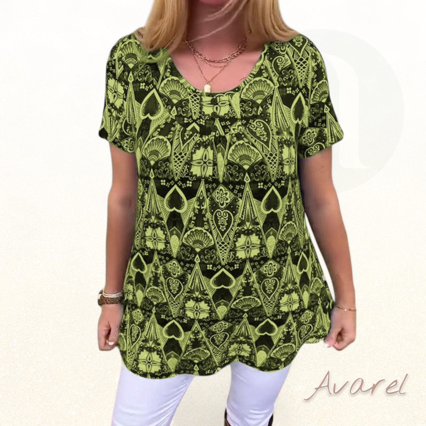 lässigs Retro-T-Shirt mit Rundhalsausschnitt und trendigem Druck