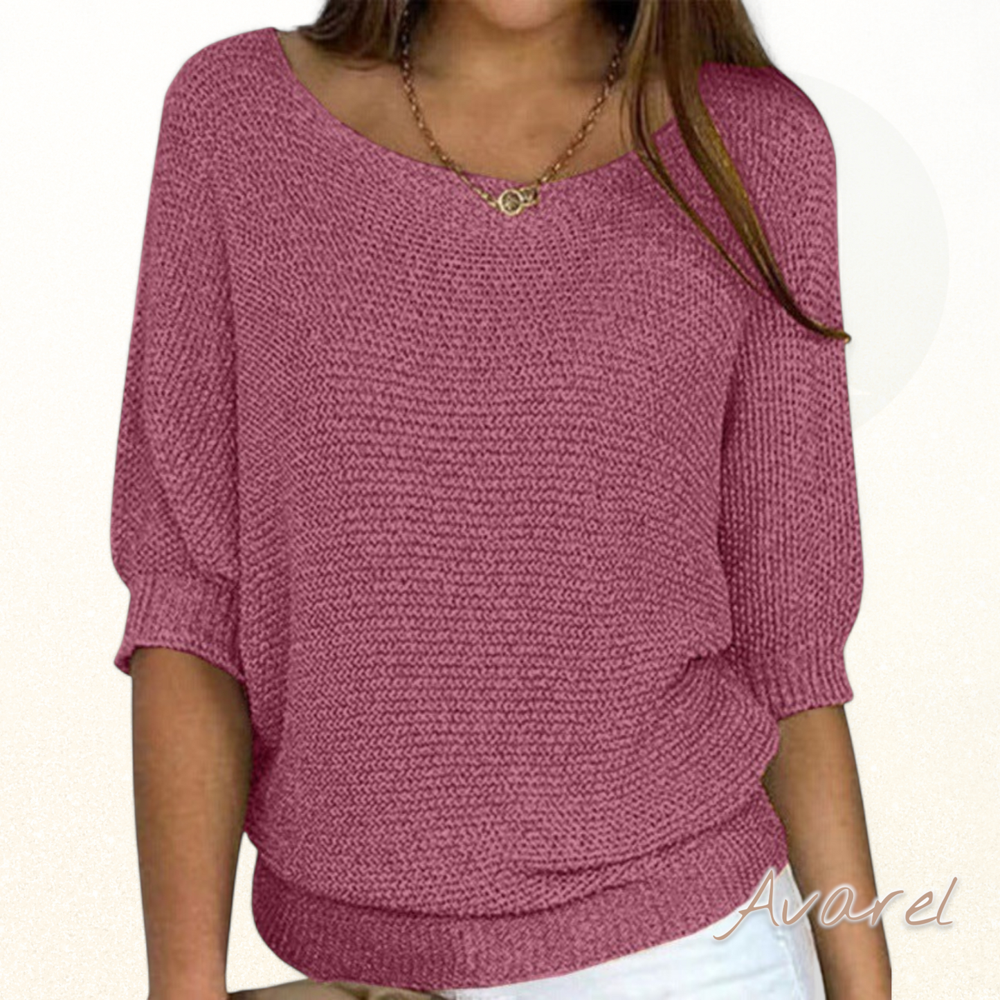 Chic Dreiviertel-Arm Pullover - Modischer Stil und Alltagskomfort