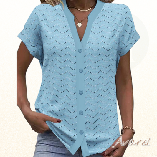 T-Shirt V-Ausschnitt Hohl Kurztarm – Stylisch und bequem für jeden Anlass