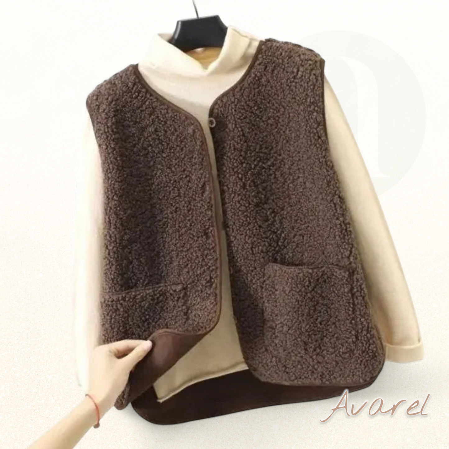 Damentopf mit Knöpfe beidseitig tragbar – Warmer ärmelloser Mantel mit Eleganz und Komfort