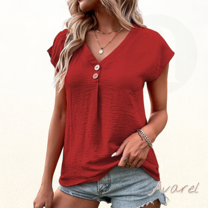 Stilvolls churzaarmigs T-Shirt mit elegante V-Aussschnitt