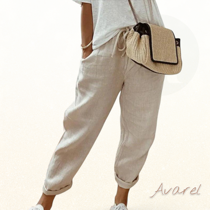 Hose us pure Baumwollstoff in eleganter einfarbige Variante