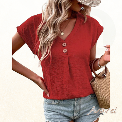 Stilvolls churzaarmigs T-Shirt mit elegante V-Aussschnitt