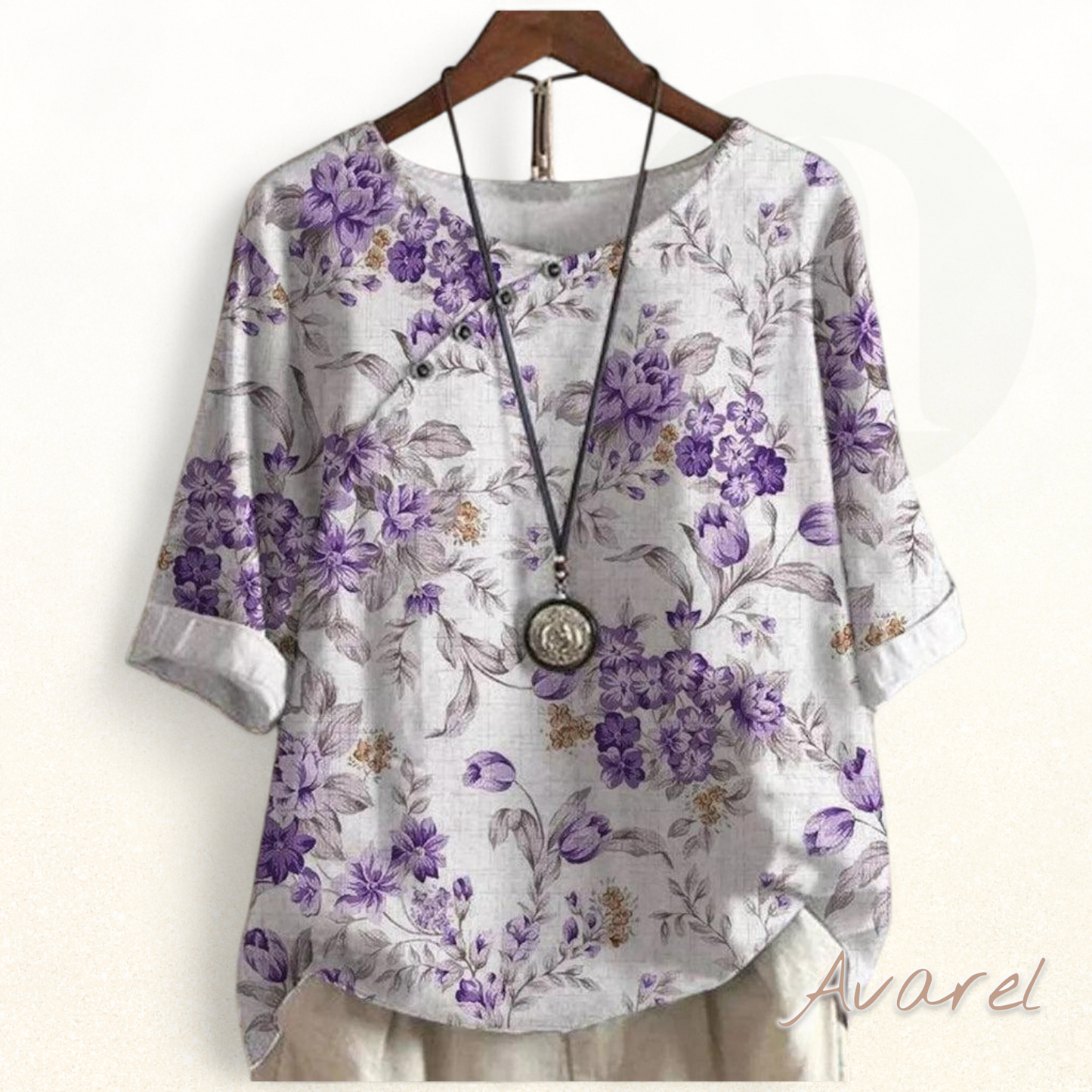 Blumen-T-Shirt mit halve Ärmel – Frühlingshaftes Top für en frische Look