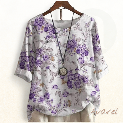 Blumen-T-Shirt mit halve Ärmel – Frühlingshaftes Top für en frische Look