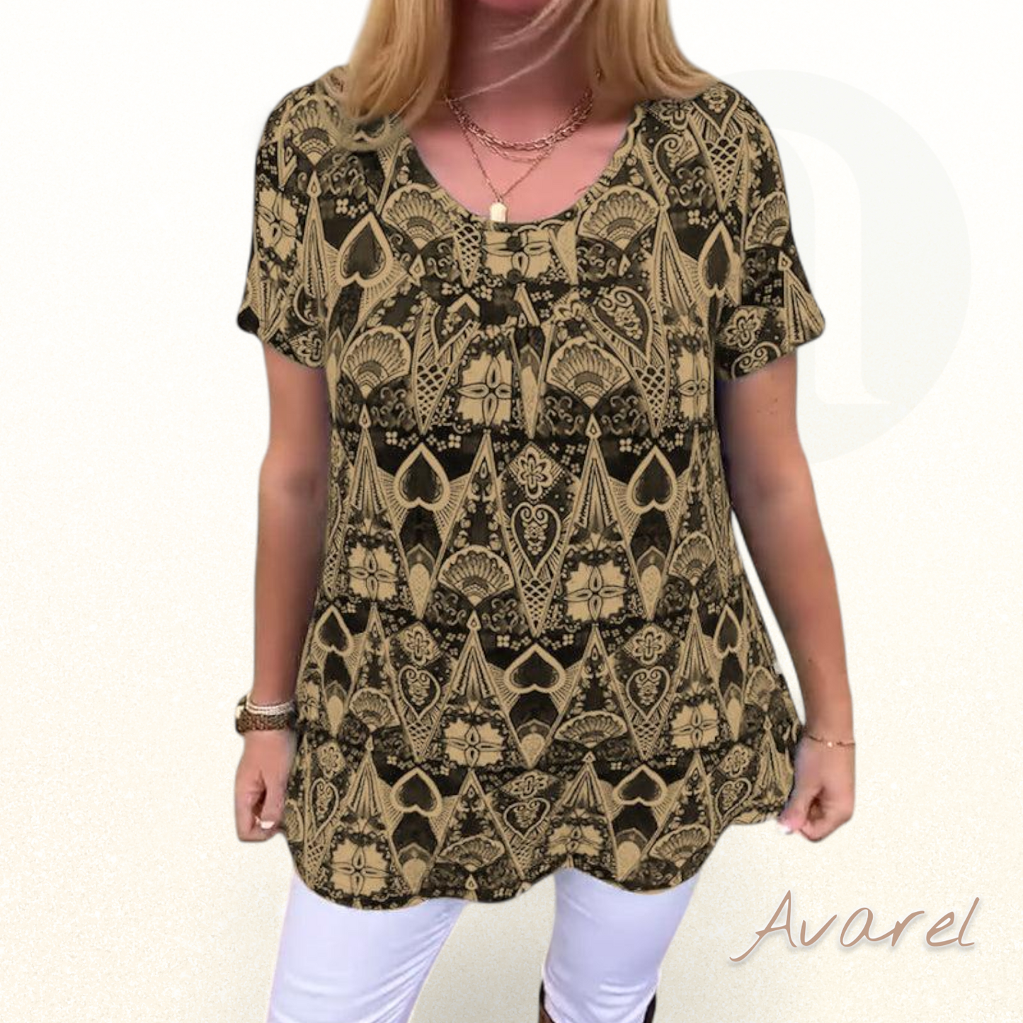 lässigs Retro-T-Shirt mit Rundhalsausschnitt und trendigem Druck