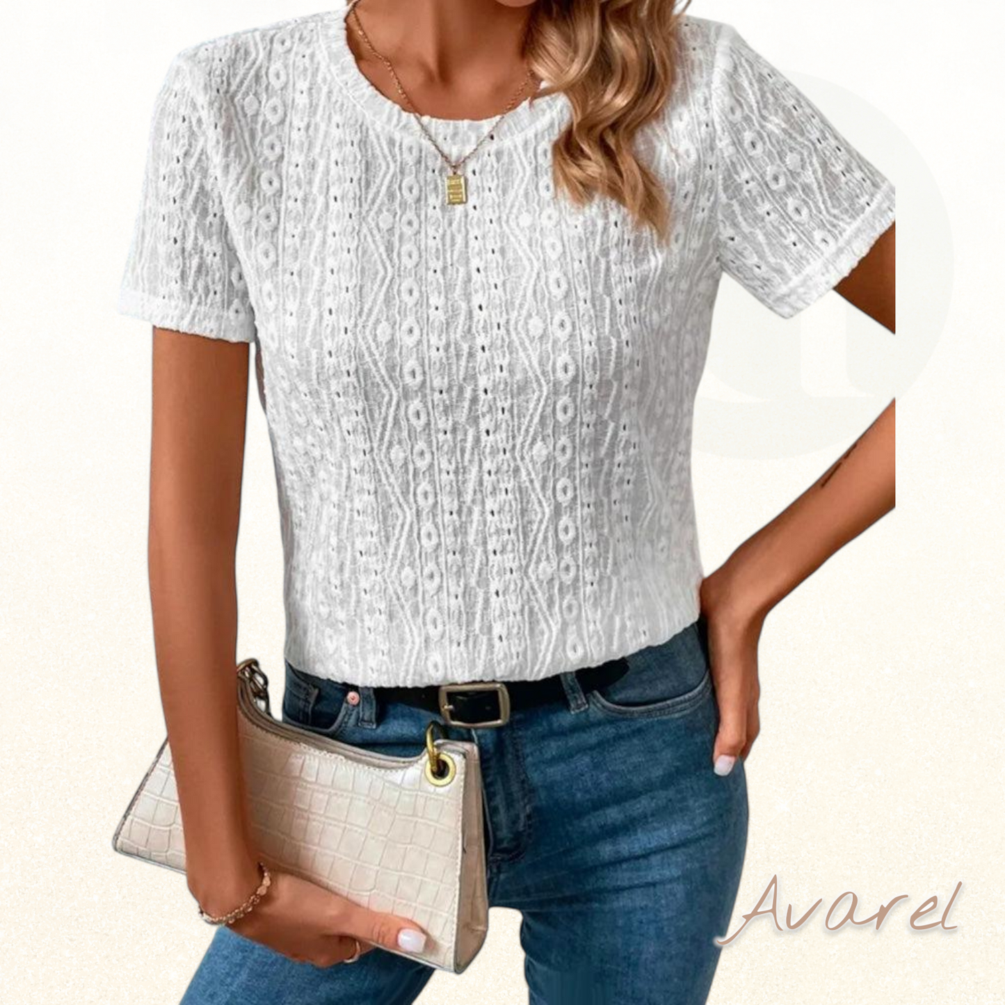 Rundhals-T-Shirt i lebendige Volltonfarb für en alapfige Look