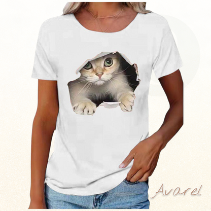 Stylisch T-Shirt mit einzigartigem zerrissene Chatz-Print